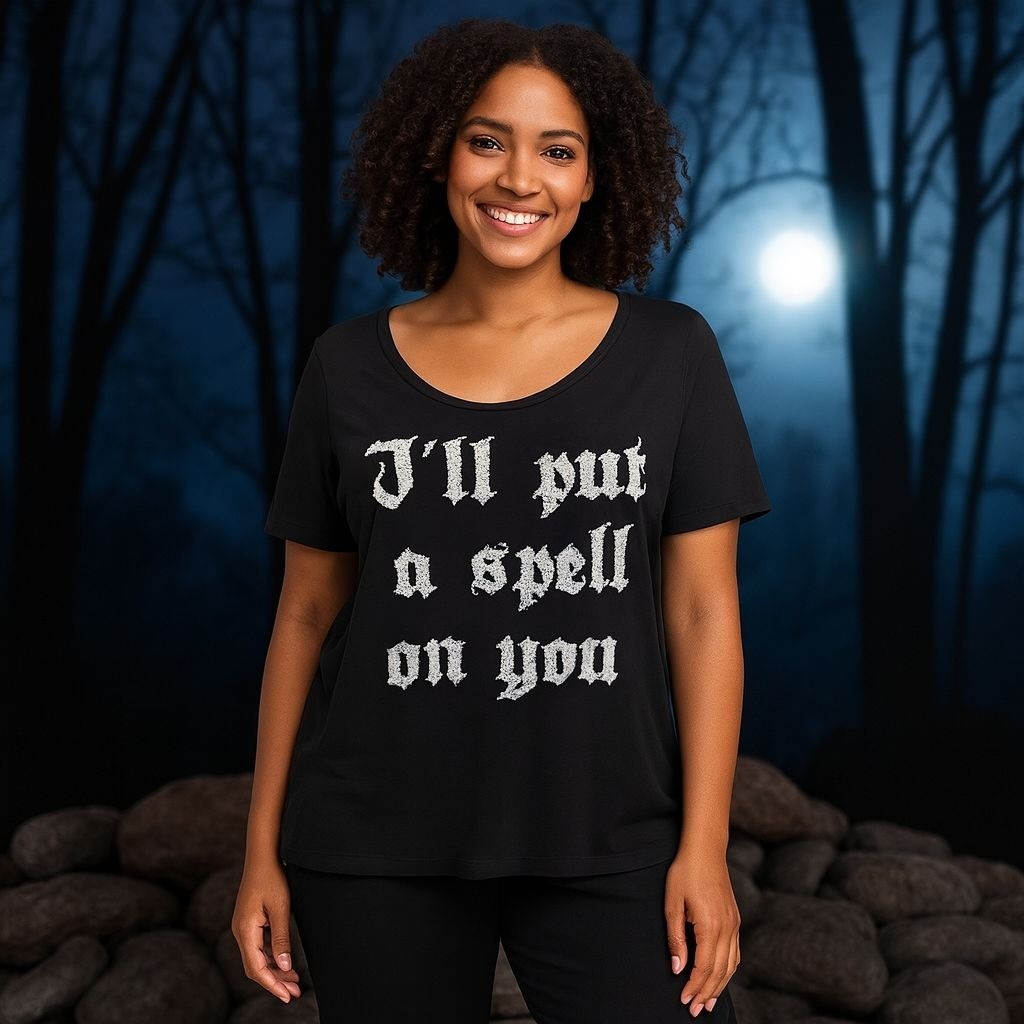 Halloween Spell On You Graphic Shirt 2XL Witch Cape Costume Top Goth Witchy gallery