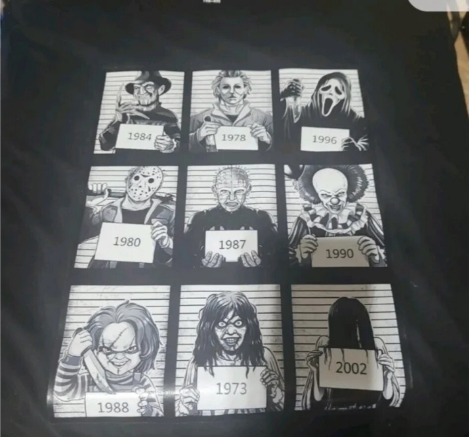 HORROR MOVIE CLASSIC YEAR BLACK TEE SHIRTS