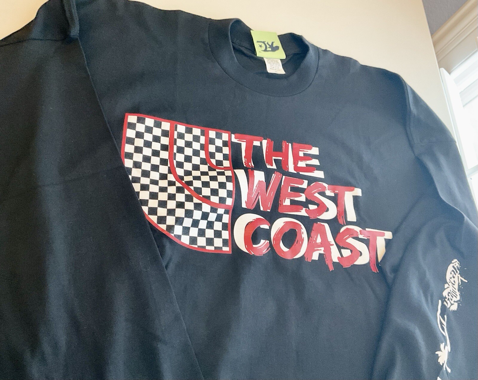 NWOT VTG FABRICALI West Coast Check Race Black Long Sleeve Men’s T-Shirt 3XL USA gallery