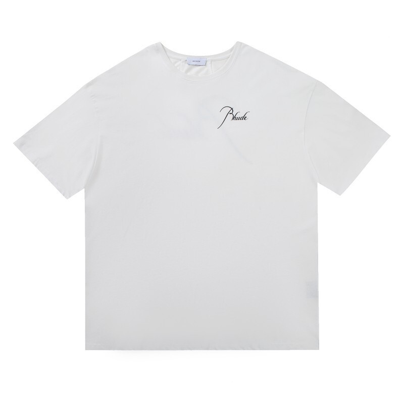 RHUDE Men Art patter High Quality Leisure Cotton Short Sleeve T-Shirt Polo M-2XL