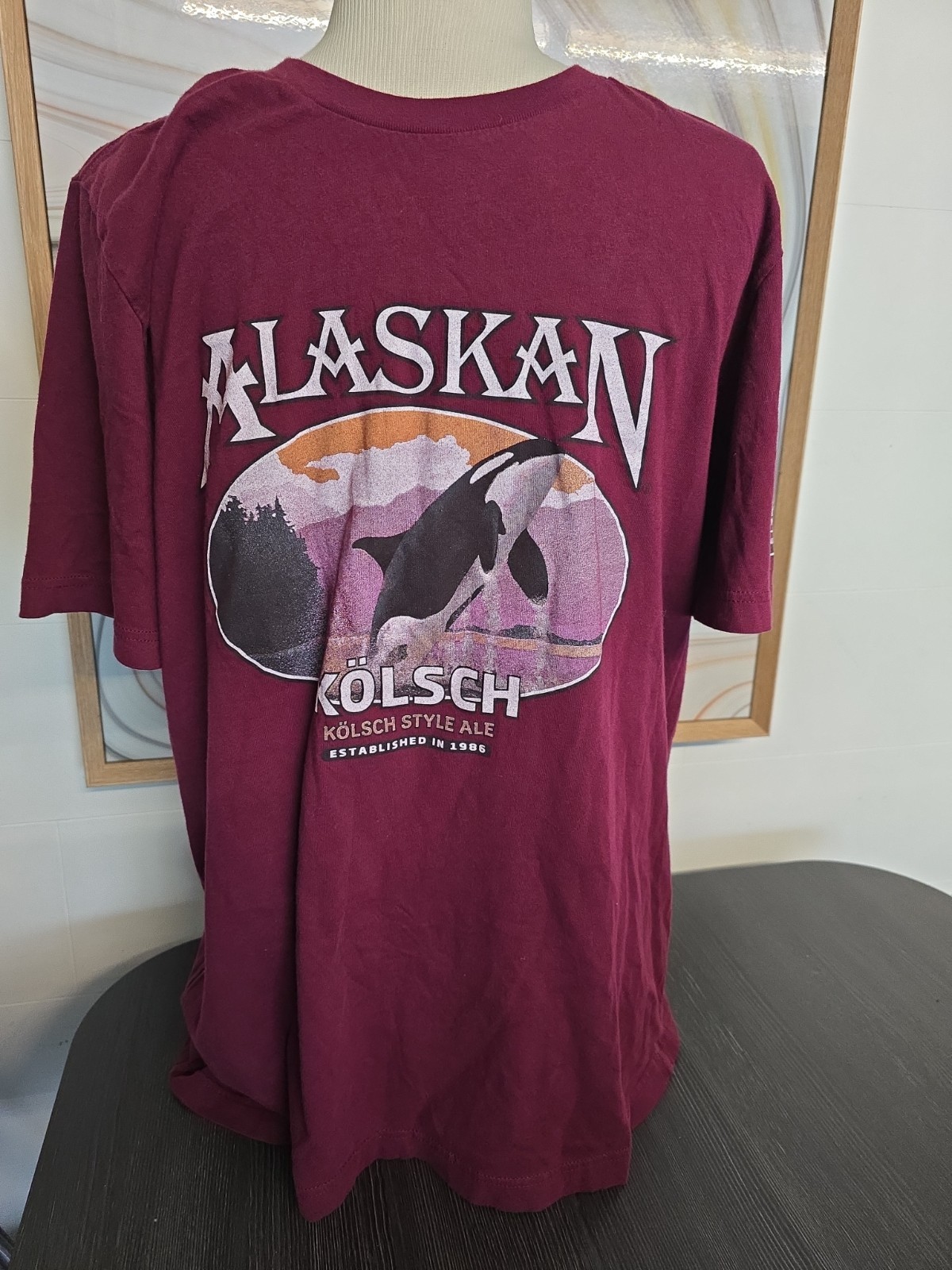 Alaskan Kolsch Style Ale T-shirt Mens XL Burgandy. Very Soft gallery