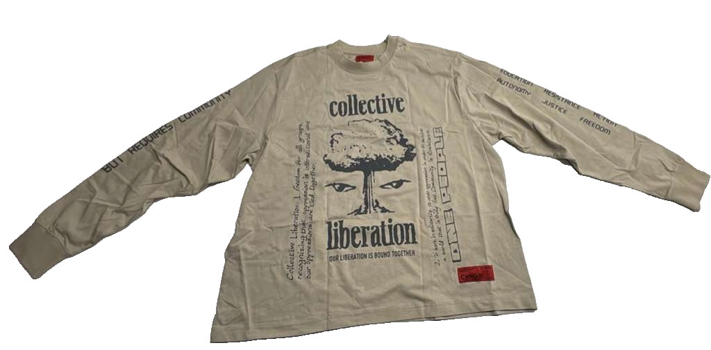 CHNGE Men's Collective Liberation Cuff Crew Long Sleeve Casual T-Shirt Khaki, XS gallery