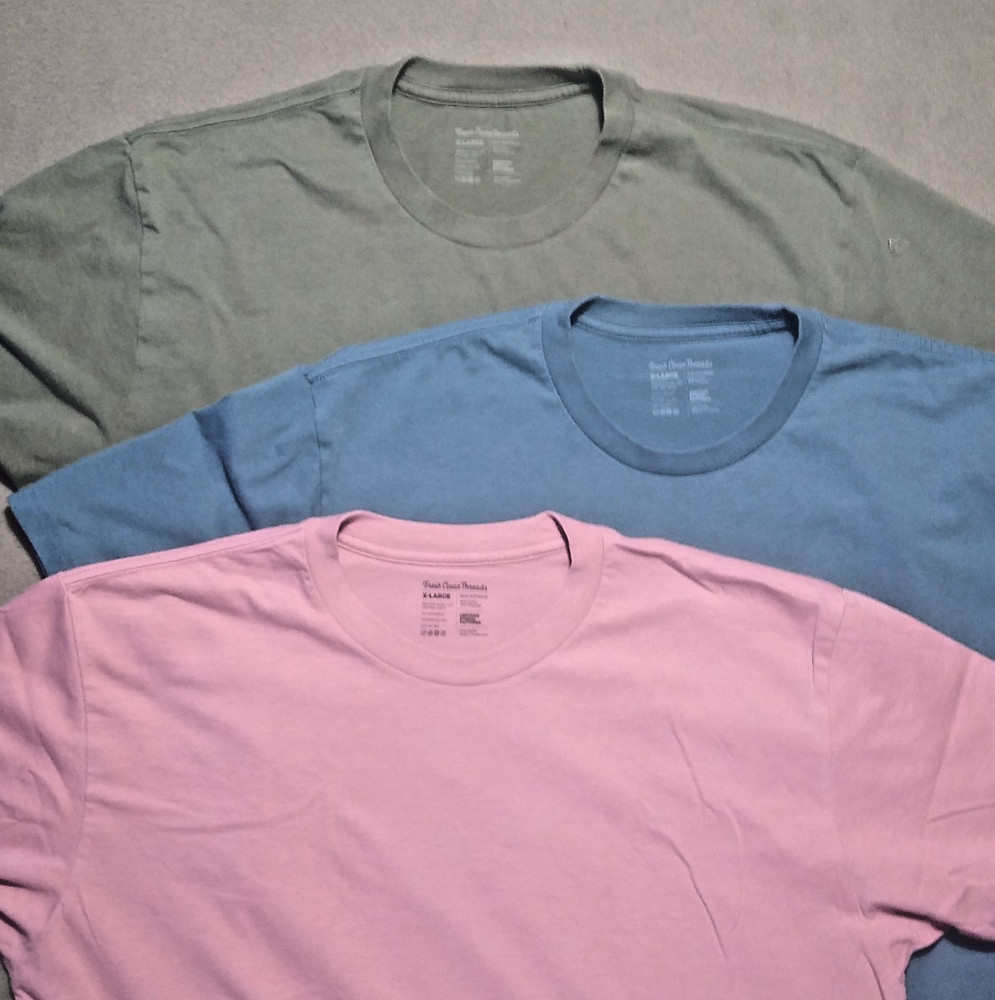 Fresh Clean Threads Performance Crew Tee Shirt Men XL Short Sleeve Lot of 3 Soft