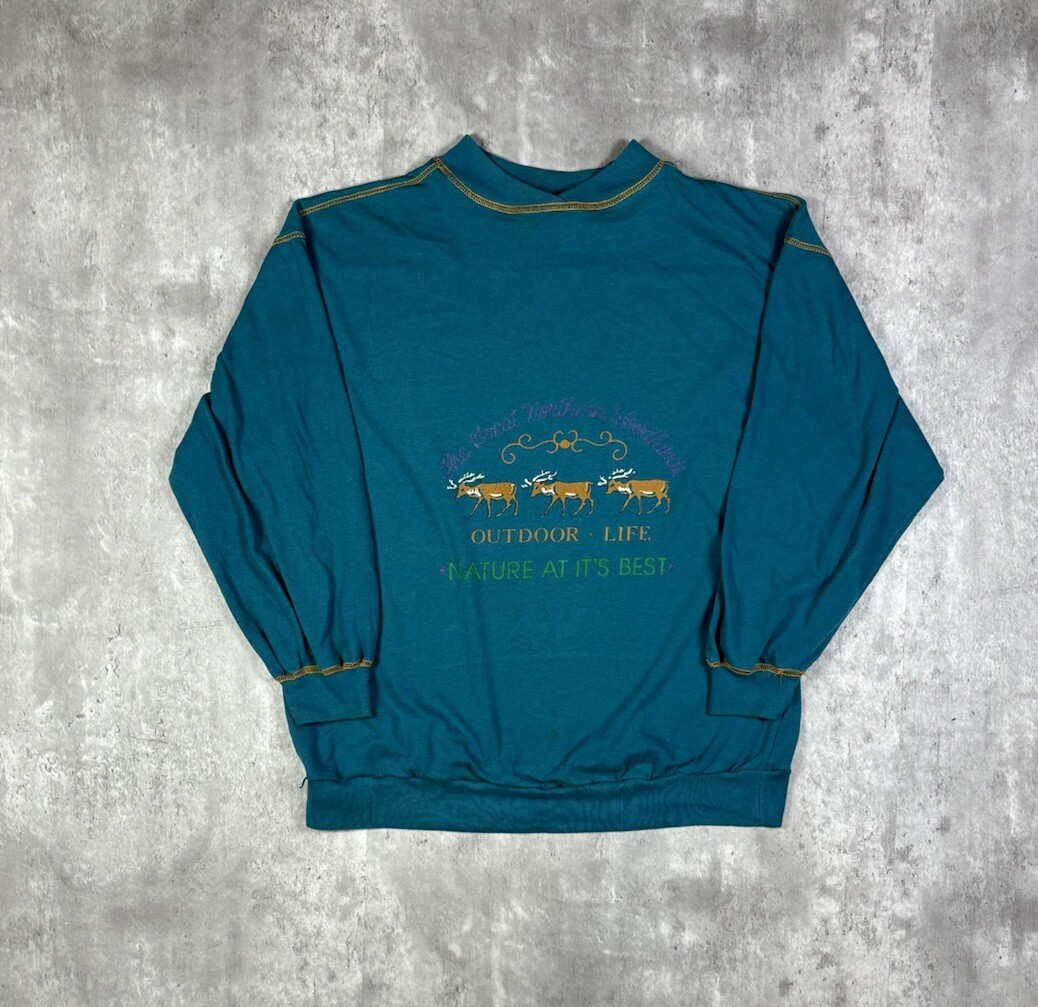 Vintage 90s Outdoors Nature Long sleeve Graphic T-Shirt size M