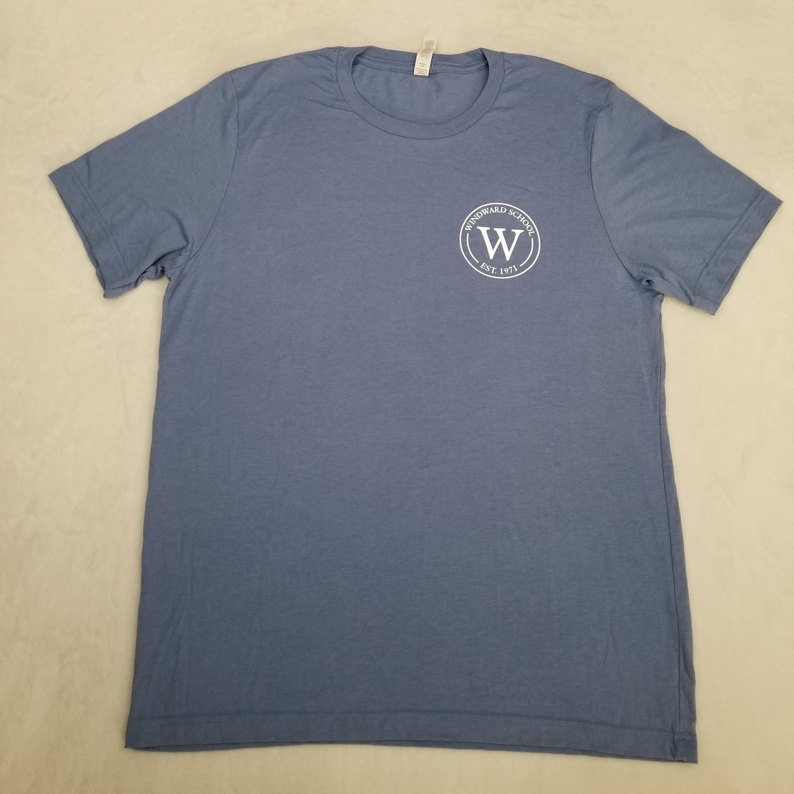 Windward School Men’s Large Blue T-Shirt Short Sleeve Crewneck Classic Casual