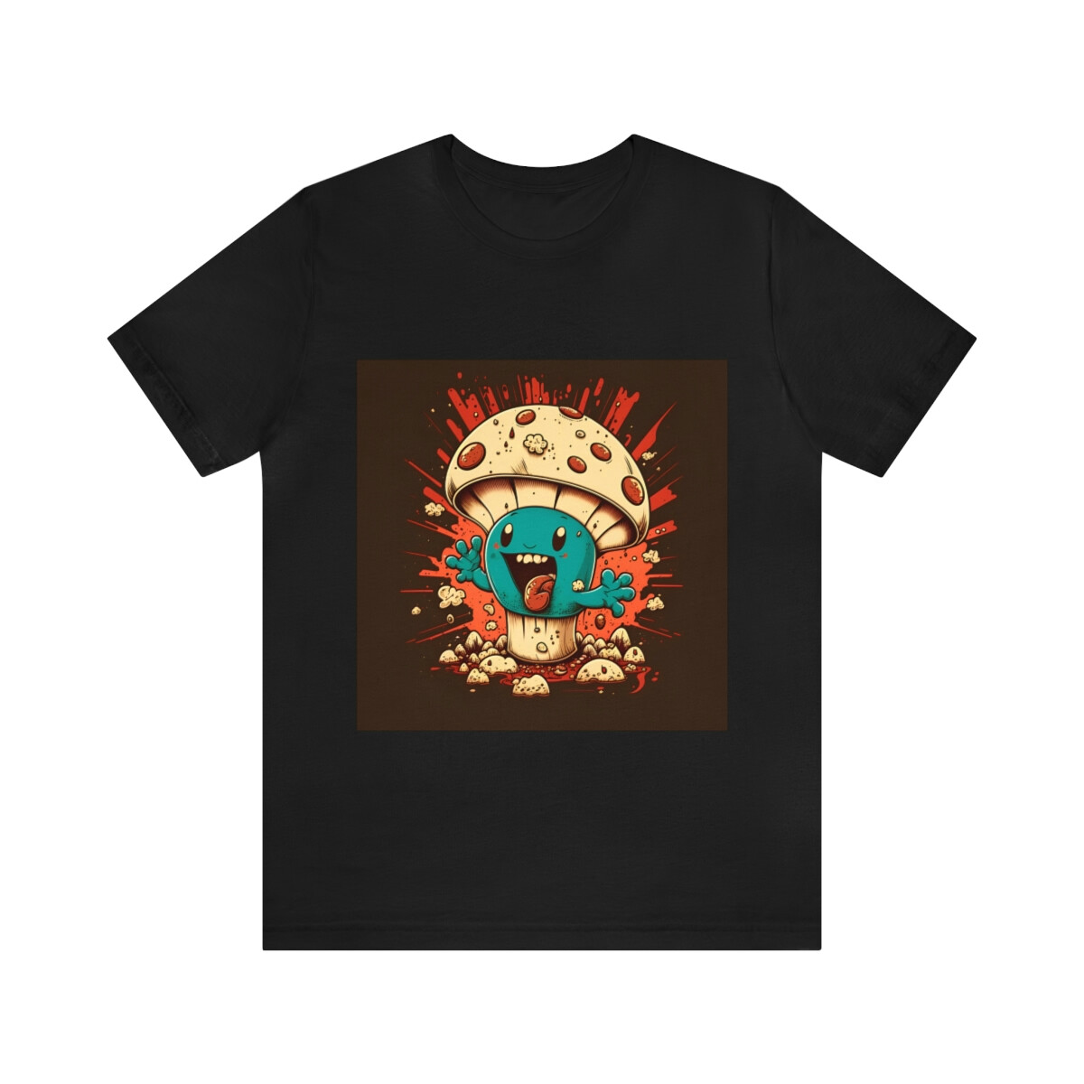 Blue and Beige Mushroom Rascal T-Shirt (2023) Unisex Jersey Short Sleeve Tee