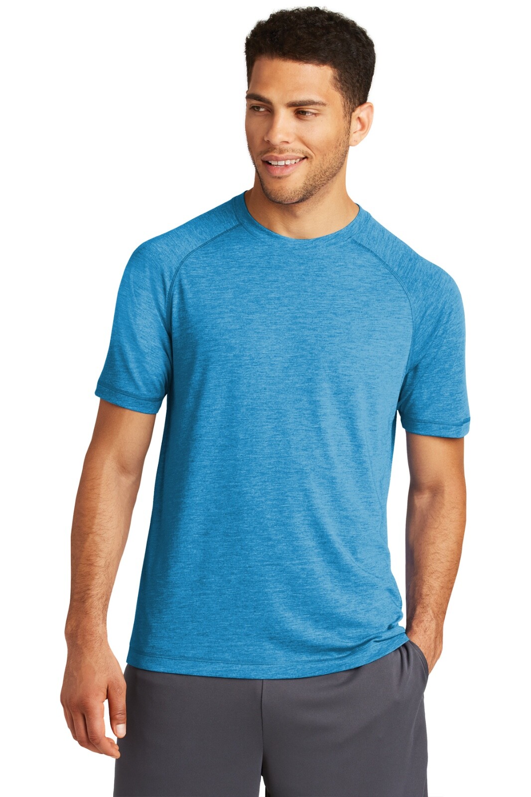 Sport-Tek ST400 Mens Short Sleeve PosiCharge Tri Blend Wicking Raglan T-Shirt gallery