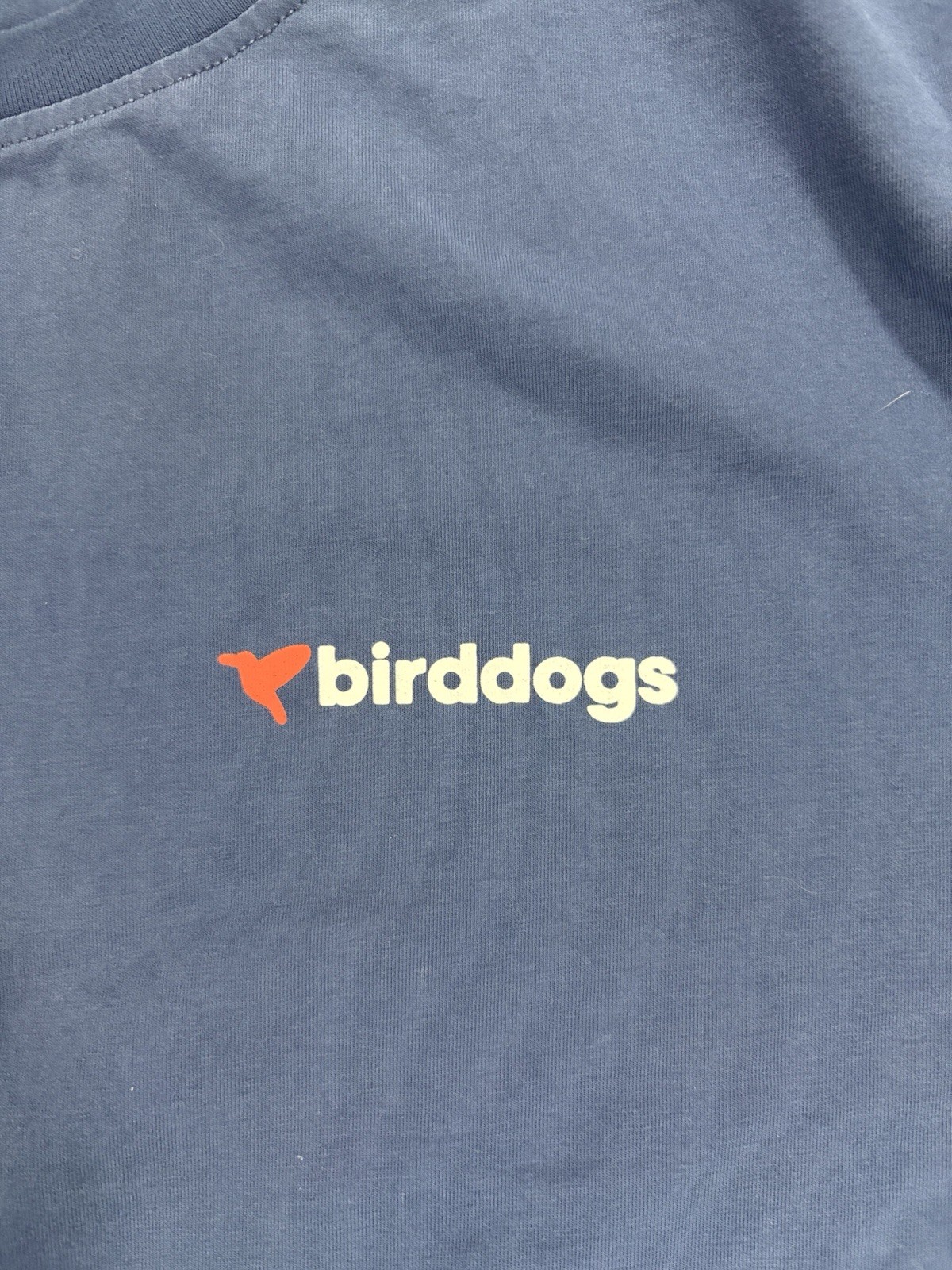 Birddogs Graphic Tee Mens XL Blue Short Sleeve Shirt Crew Stretch Spell Out Logo gallery