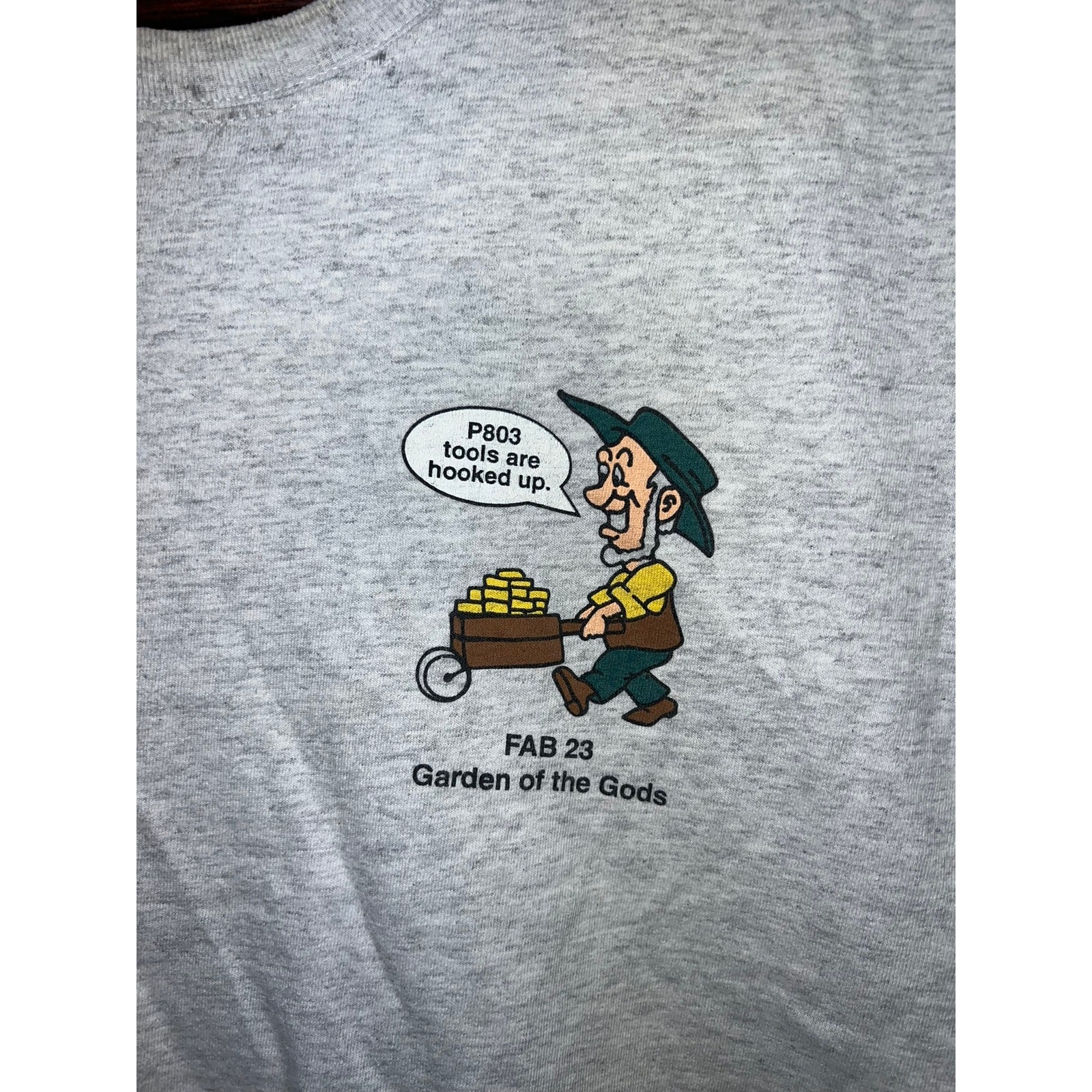 Vintage Garden of The Gods Long Sleeve Shirt P803 2001 Gray Worn Tee Stained XL gallery