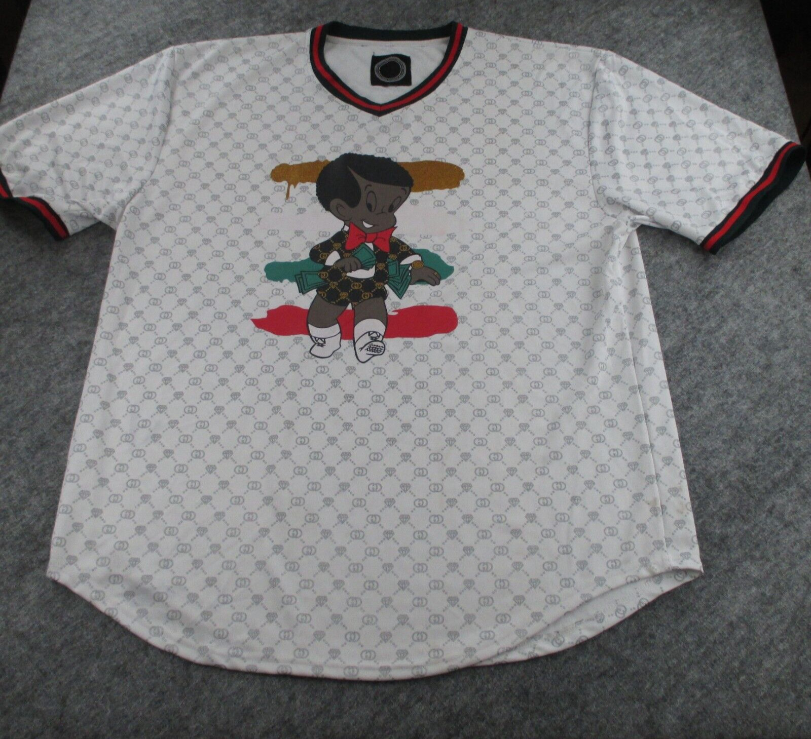 Black Richie Rich T-Shirt Mens Size 3X/4X* White Graphics