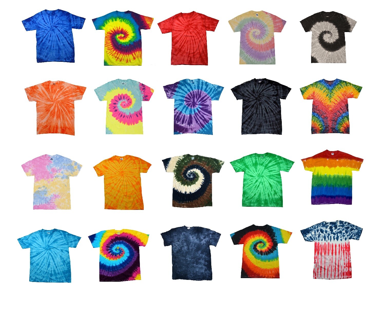 Colorful Tie Dye T-Shirts Kids & Adult Hand dyed Cotton Colortone gallery