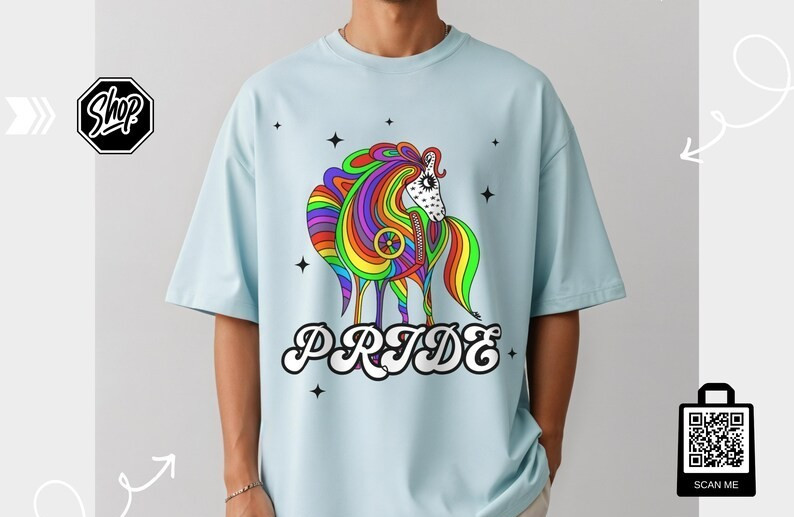 Rainbow Unicorn Pride T-Shirt | LGBTQ+ Rainbow Graphic Tee gallery