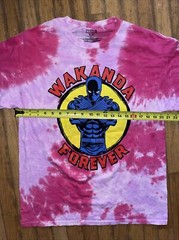 NWOT Marvel Comics Black Panther Wakanda Forever Pink Tie-Dye t-shirt Mens sz L