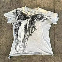 Classic Y2k Gothic Style T-shirt Print Oversized T Shirt High Street Shirts