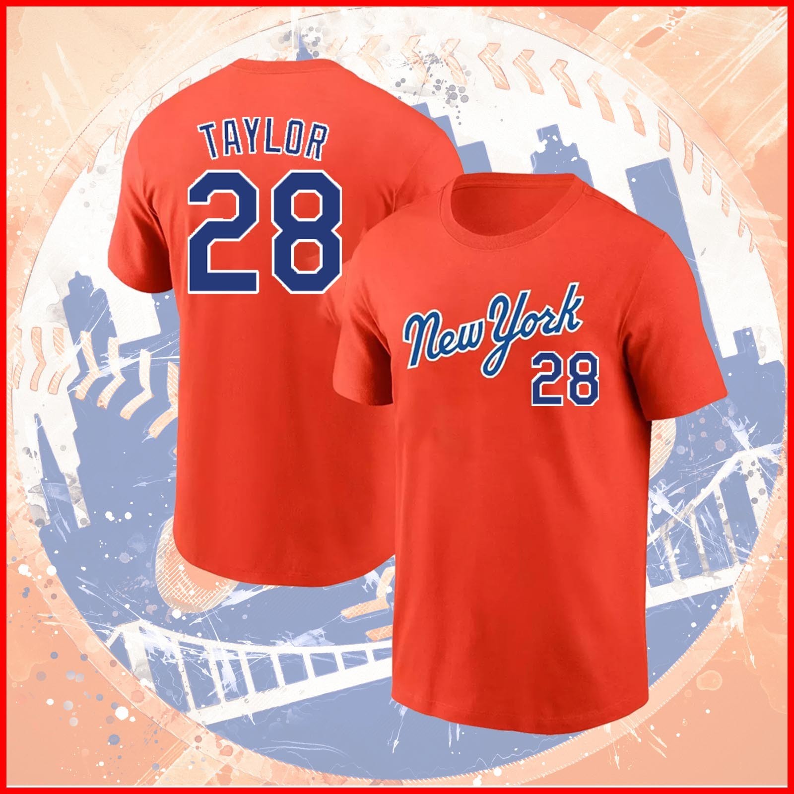 🔥 2026 Tyrone Taylor #28 New York Baseball Team Name & Number Fanmade FASTSHIP gallery