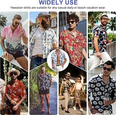Hawaiian Shirt Mens Button Down Coconut Tree Print Beach Vacation Aloha Party
