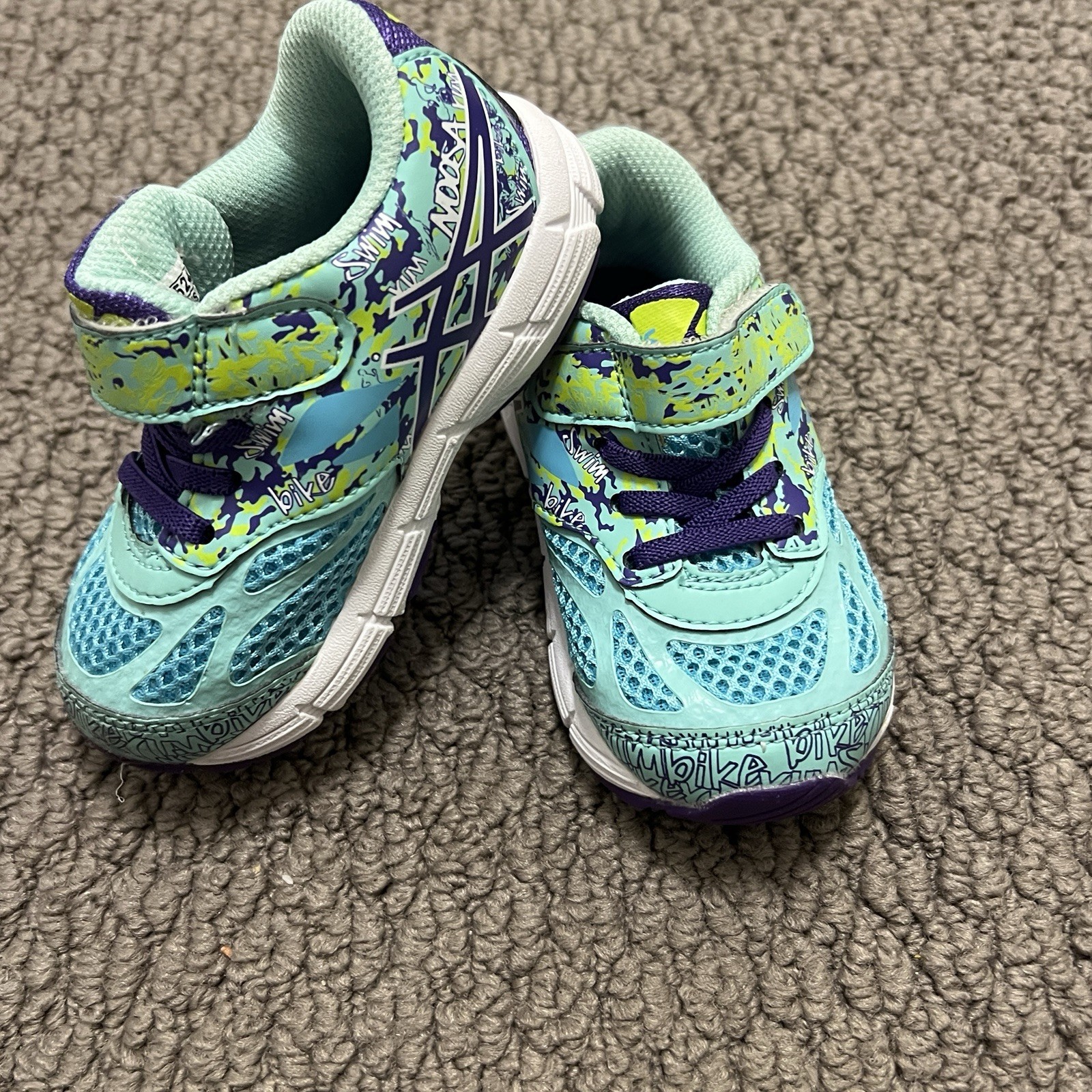 Asics Gel Noosa Tri 10 Running Shoes Teal Girls Toddler Size K6