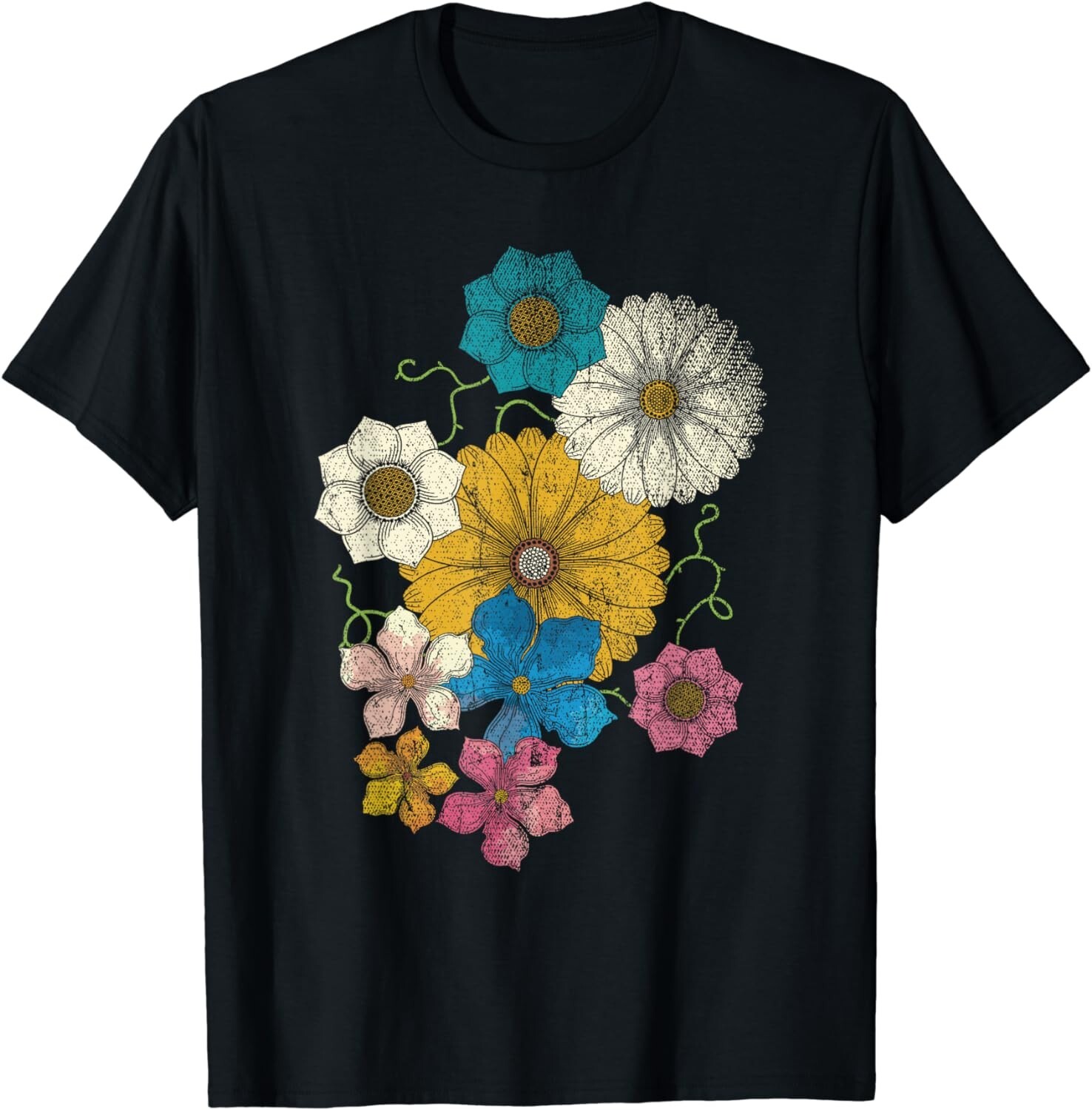Vintage Flower Blossoms Botany Wildflower Floral Botanical Gift Unisex T-Shirt