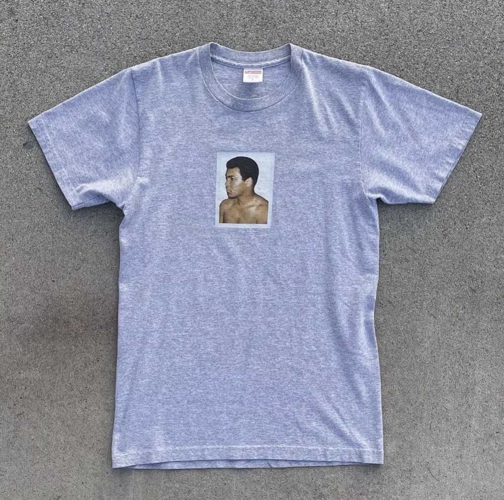 SS16 Supreme Andy Warhol Muhammad Ali grey T-shirt size Small
