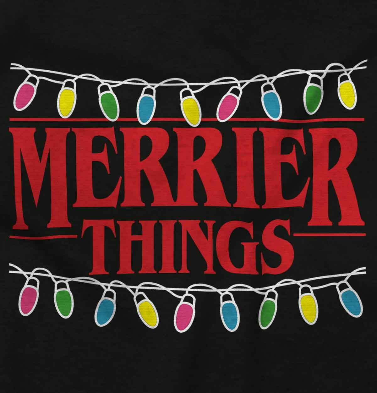 Merrier Things Stranger Christmas Holiday Adult Short Sleeve Crewneck Tee gallery
