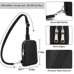Mens Crossbody Bag Small Checkered Sling Bag for Women Nylon Cross Body bag f…