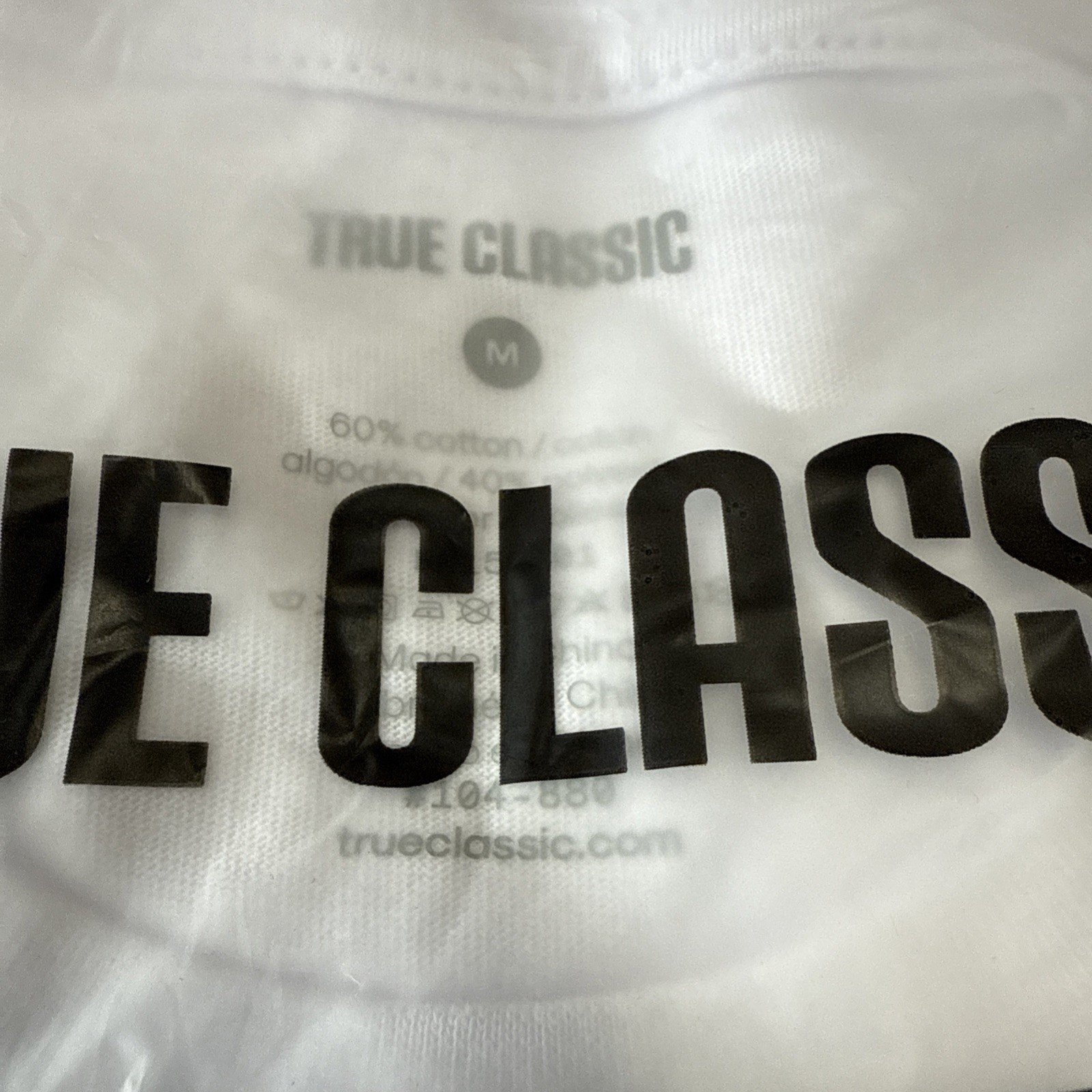 2 Pack True Classic Men’s White Crew Neck T Shirts - Size M gallery