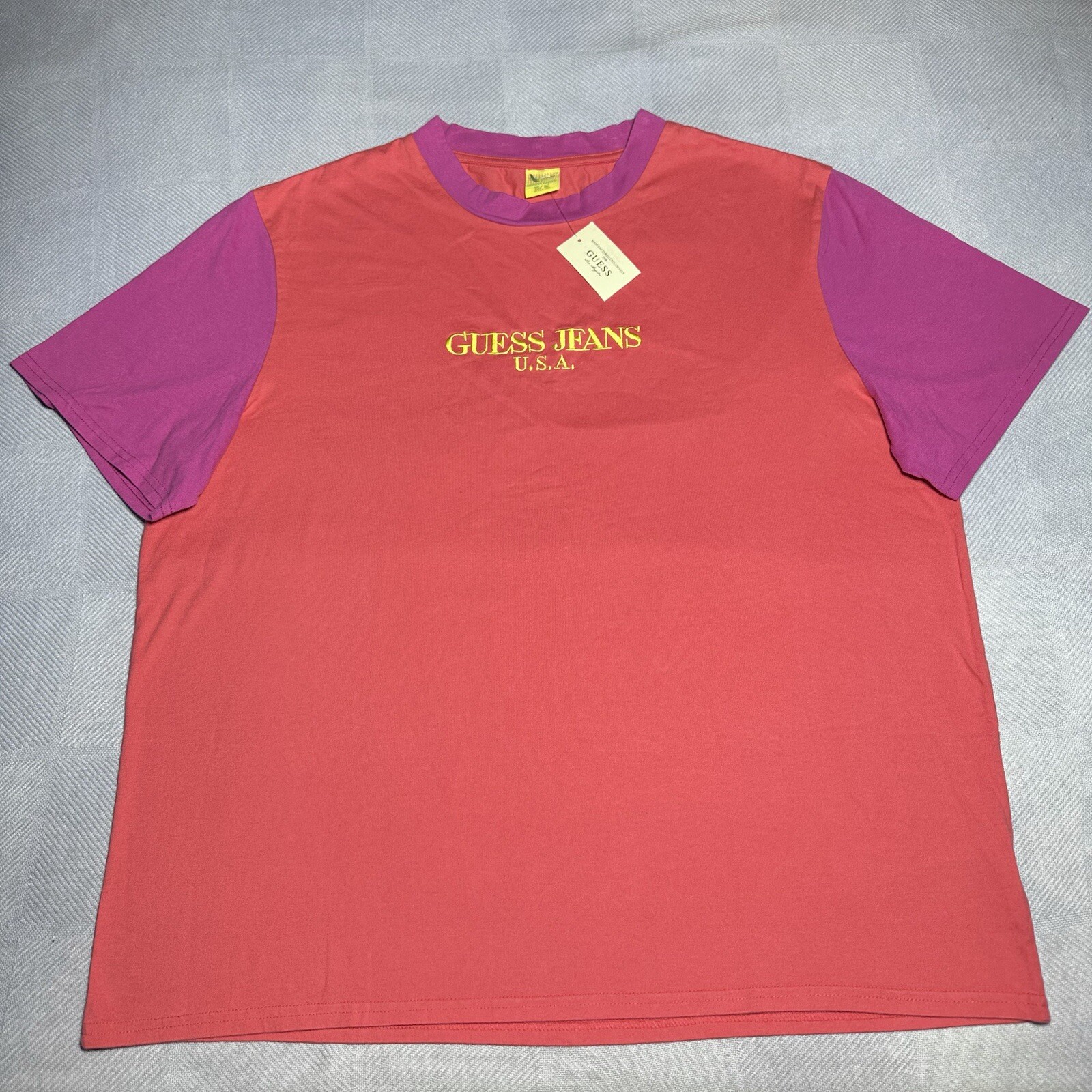 NEW GUESS Jeans USA Sean Wotherspoon Farmers Market Colorblock T-Shirt 2XL NWT gallery