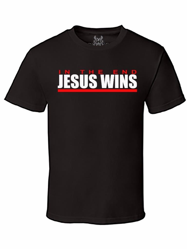 NW MEN’S PRINTED JESUS WINS CHRISTIAN GOD LOVE BIBLE COTTON T-SHIRT ALL COLOR