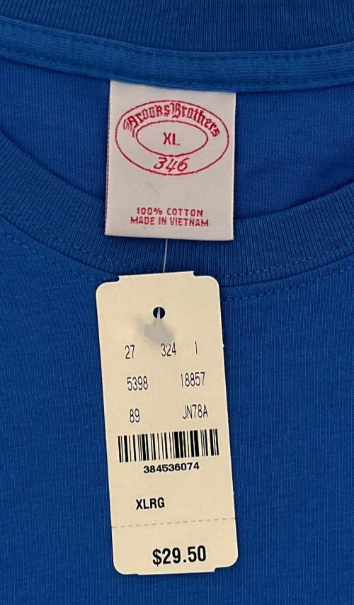 Brooks Brothers 346 Supima Cotton Jersey T Shirt New NWT Blue Mens XL X-Large gallery