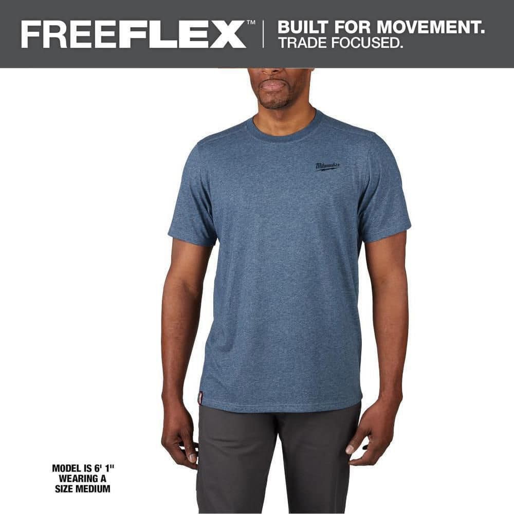 Milwaukee Men’s Large Blue Cotton/Polyester Short-Sleeve Hybrid Work T-Shirt