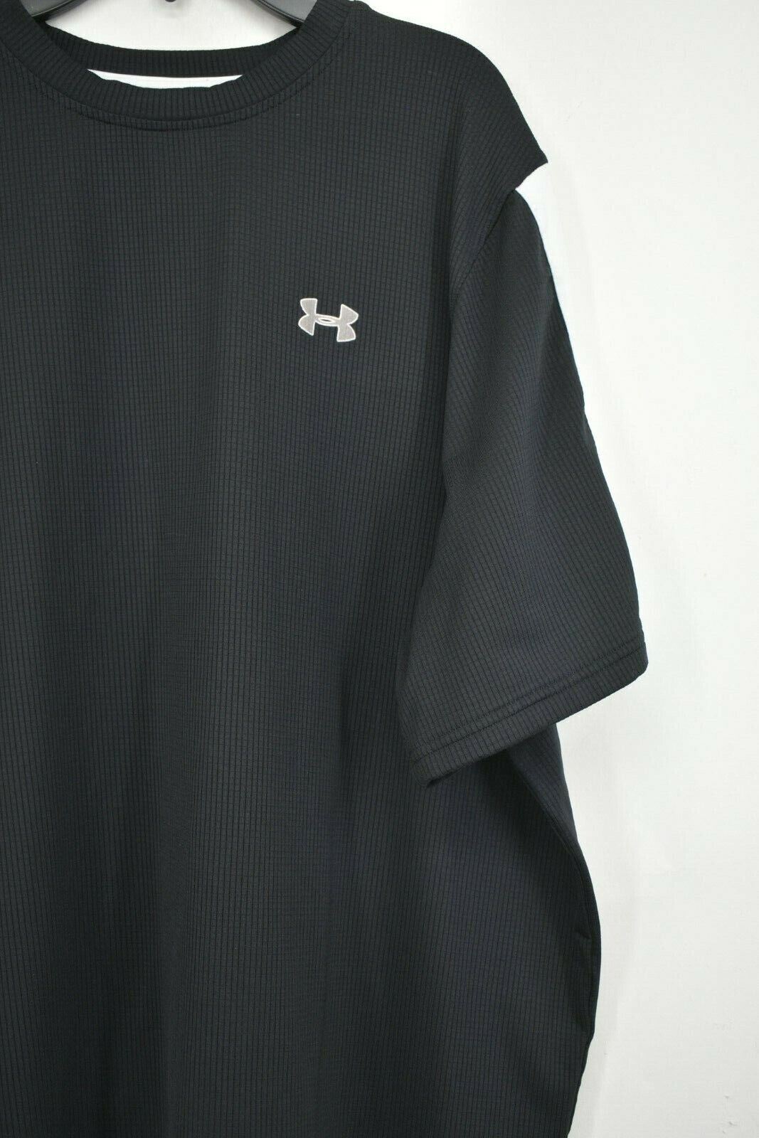 Under Armour Mens Black & White Short Sleeve Crew Neck Athletic Stretch Shirt L gallery