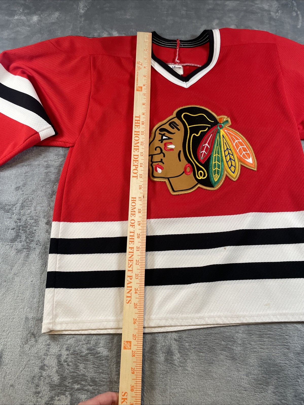 Vintage CCM x NHL Chicago Blackhawks Jersey Mens S Red Maska Air Knit Hockey gallery