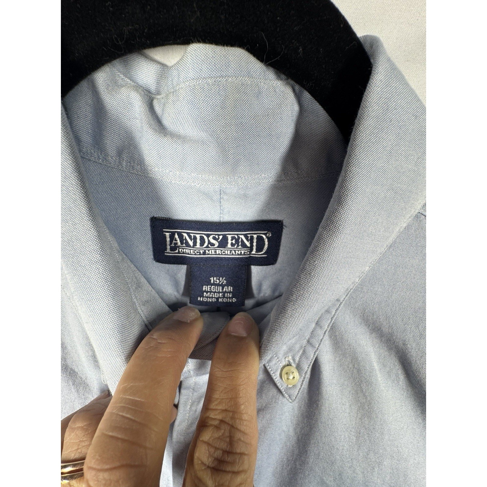 Stafford Mens Dress Shirt 17 Blue Short Sleeve Wrinkle Free Broadcloth Work gallery