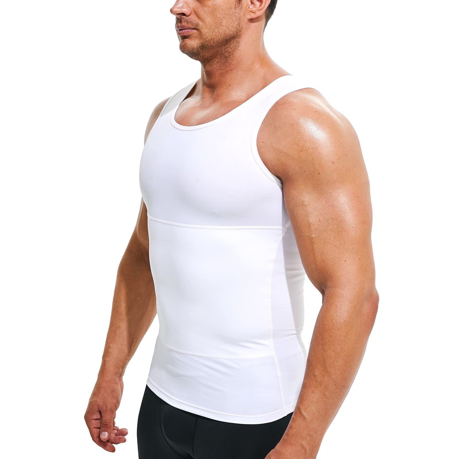 Mens Compression Shirt Slimming Undershirt Body Shaper Vest Workout Tank Tops... gallery