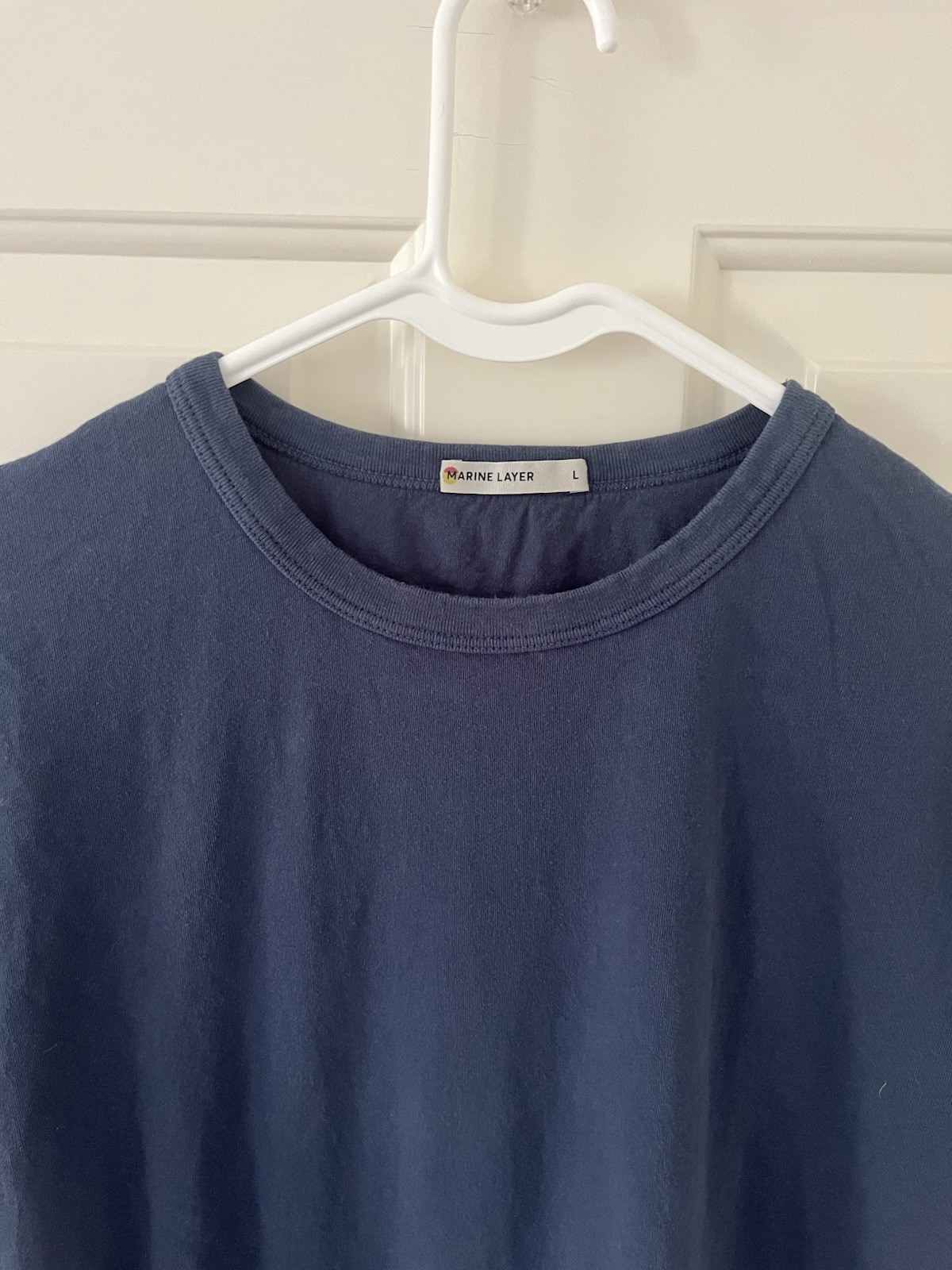 Marine Layer Men’s Short Sleeve Blue T Shirt Large Cotton And Recycled Cotton gallery