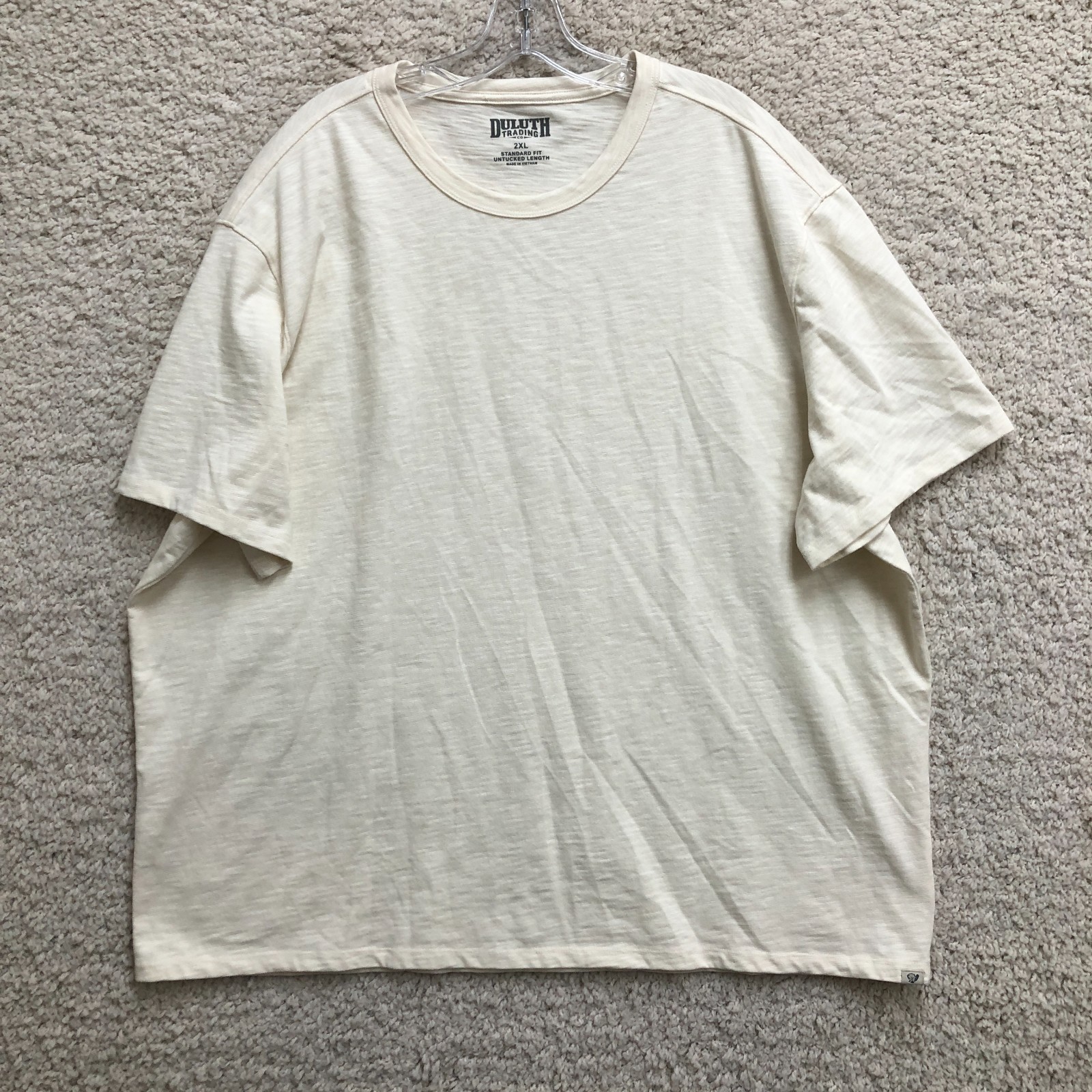Duluth Trading Shirt 2XL Adult Beige Standard Fit Untucked Length Pullover Mens