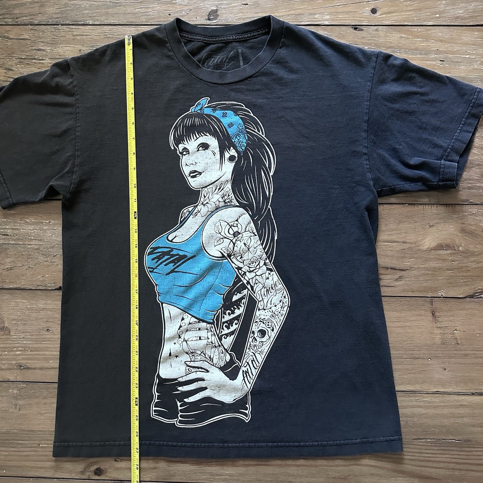 Vintage Y2K Fatal Clothing Tattoo PinUp Tshirt Large Goth Emo Punk Grunge Skate gallery