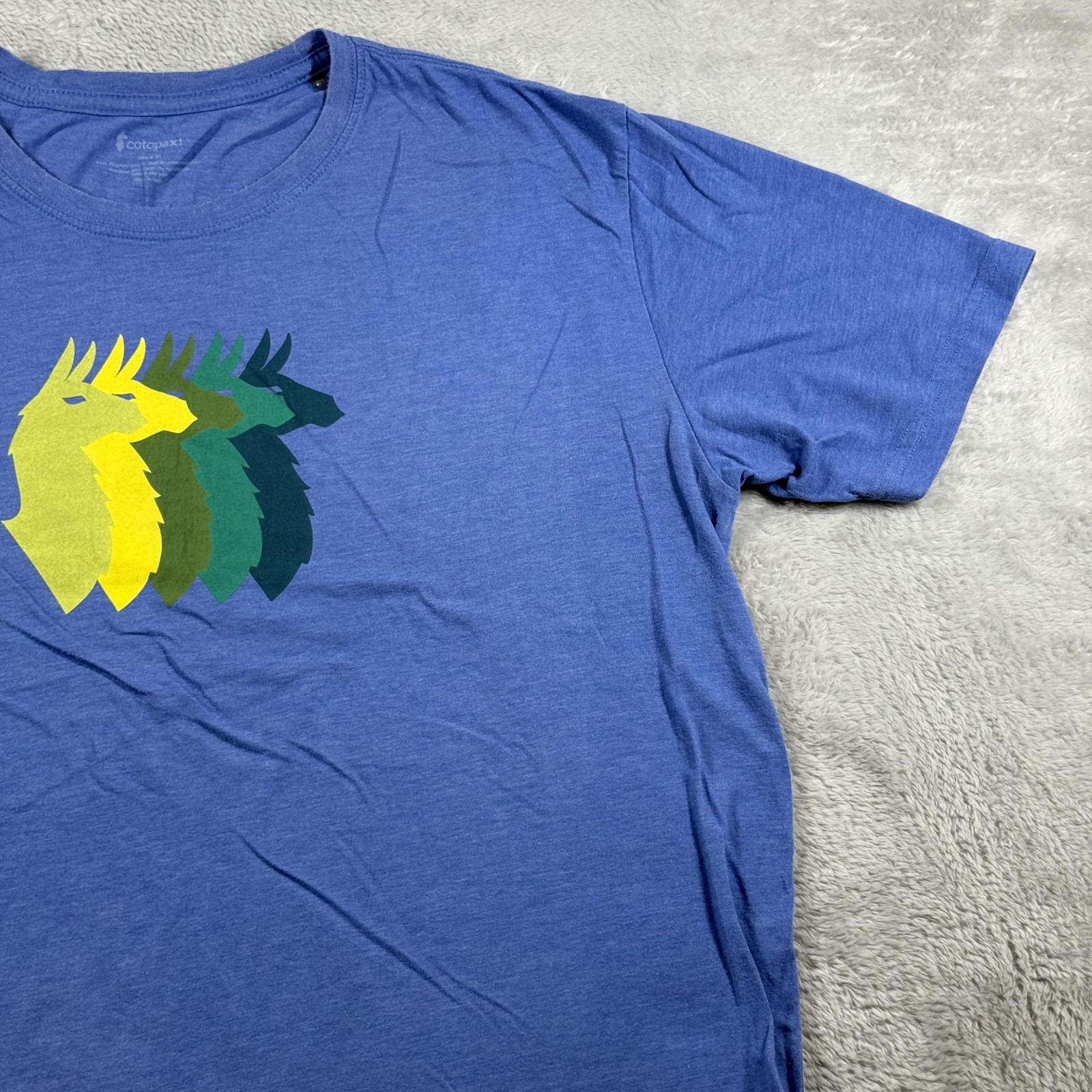 Cotopaxi Shirt Mens XL Blue Llama Graphic Tee Outdoor Hiking Extra Large Hiking gallery
