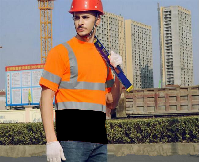 Hi Vis ANSI Class 3 Reflective Safe Orange Short Sleeve T-shirt Black Mesh Front gallery