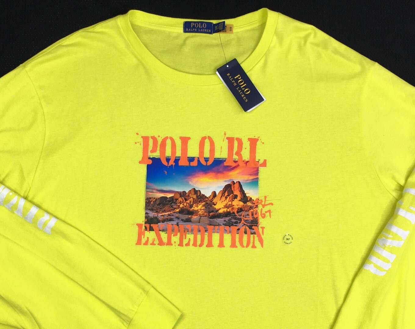 Men's Polo Ralph Lauren Expedition Desert Graphic T-Shirt Neon 3XLT 3LT Big NEW gallery
