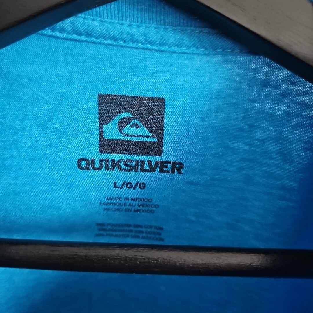 Quiksilver Blue and Black Size Unisex Large Short Sleeve Shirt with Chest Hit gallery