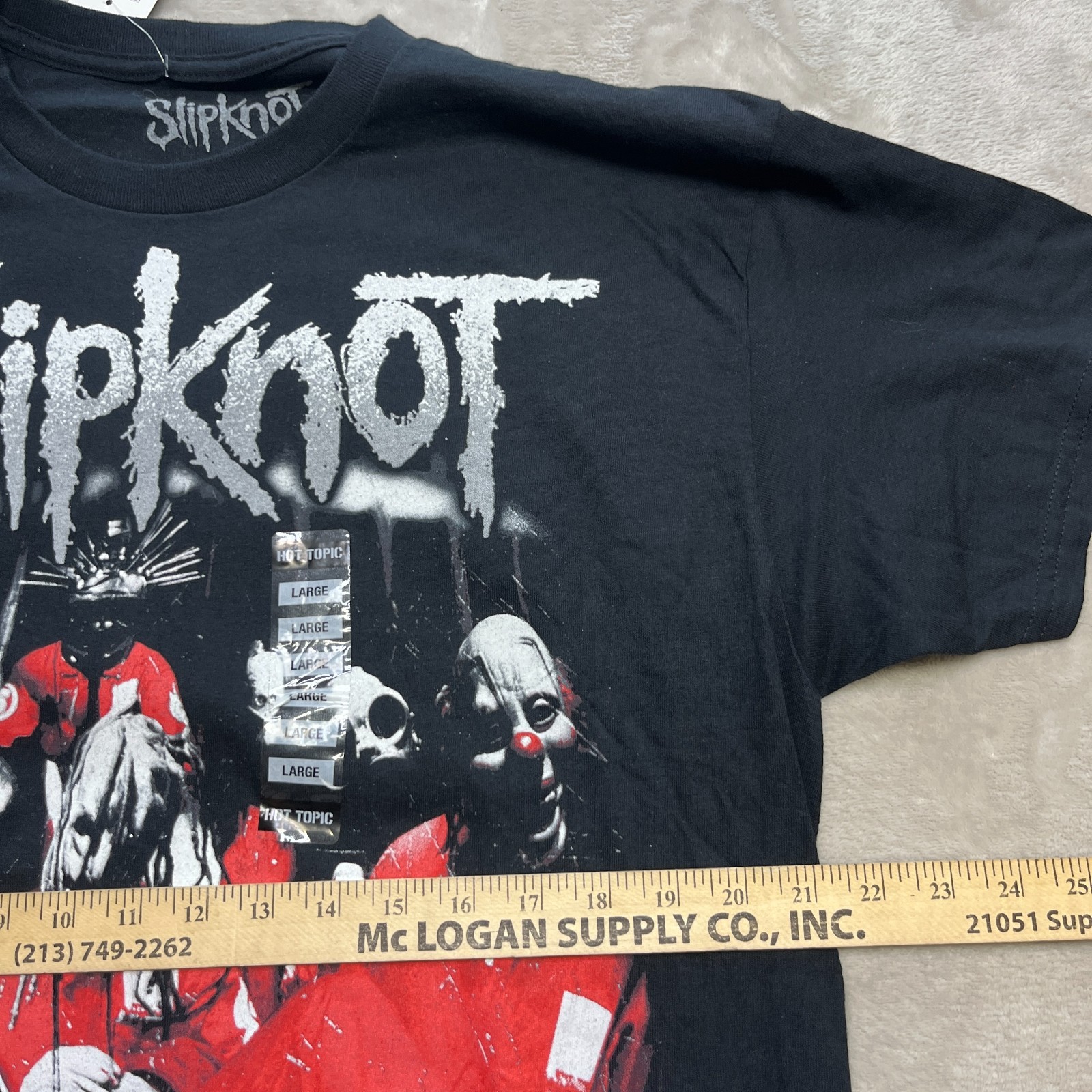 Slipknot Self-Titled Album Cover Art Heavy Metal Band Tee Large Barcode On Back gallery