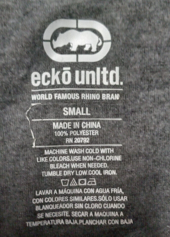 Ecko Shirt Men's Large Gray Crewneck Button Close Small Long Sleeve T-Shirt gallery