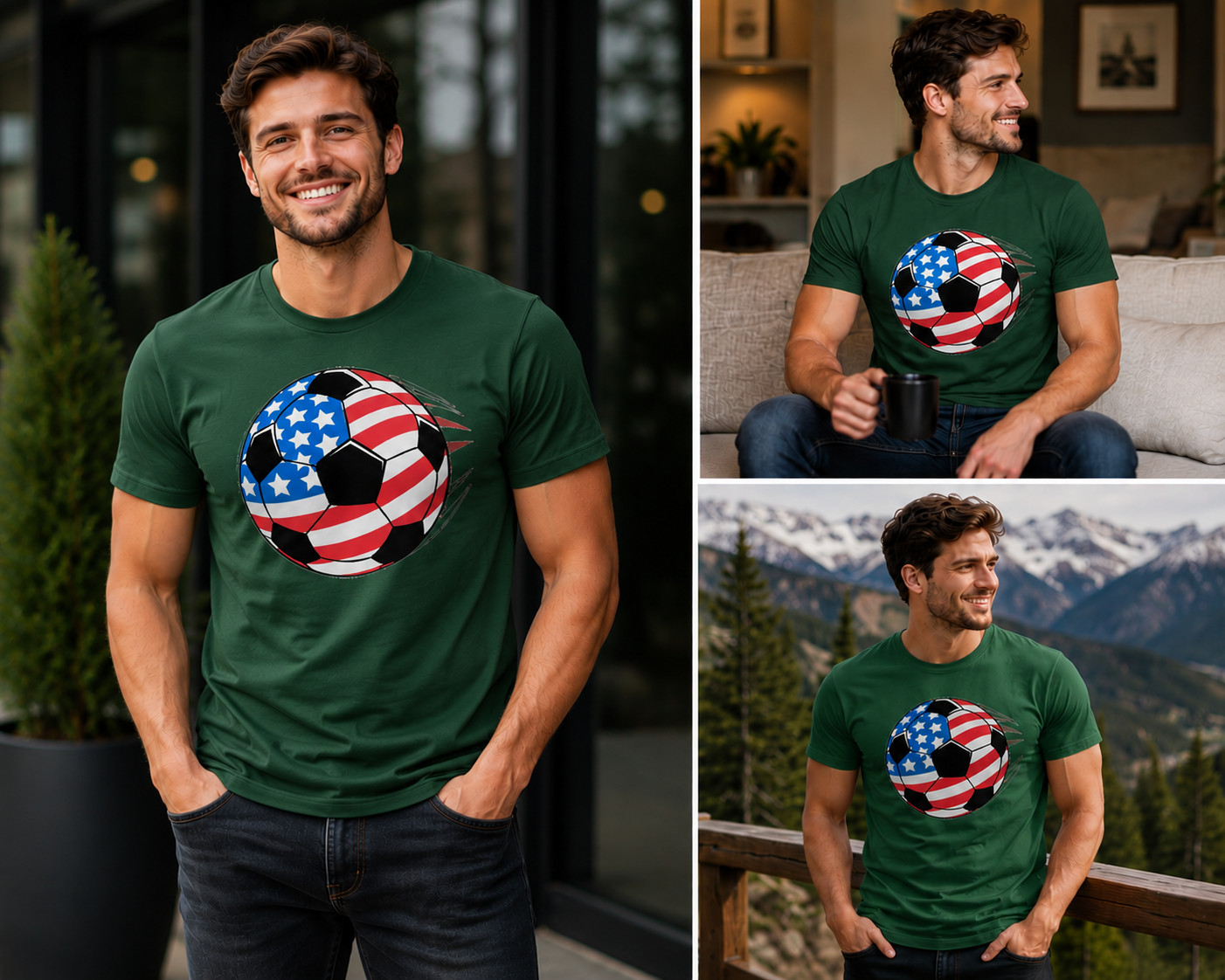 USA Flag Soccer Ball Shirt American Patriotic Football Fan Tee 2026 Unisex gallery