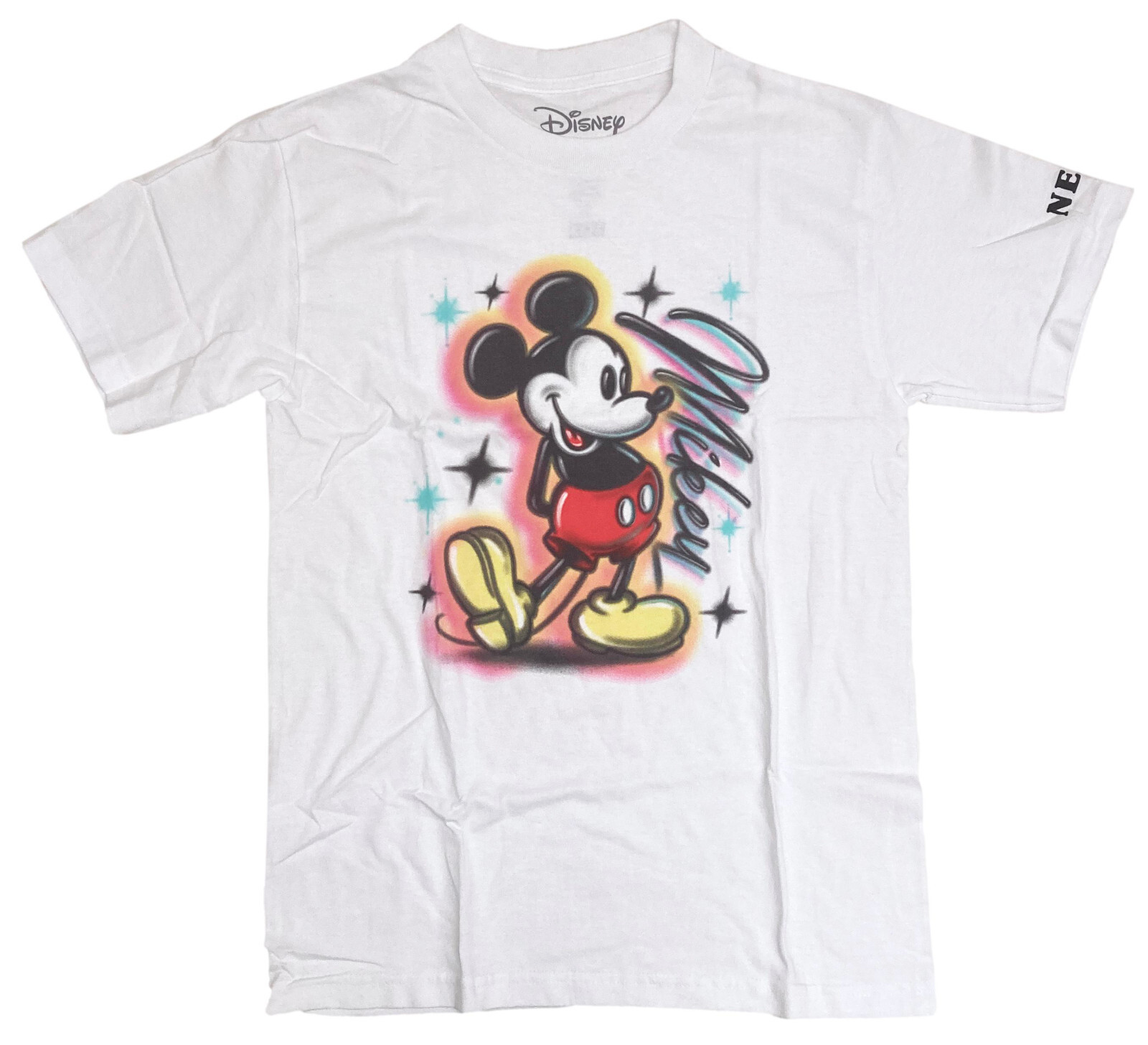 Neff Disney Mickey Mouse Airbrush Art Men’s White T-Shirt New