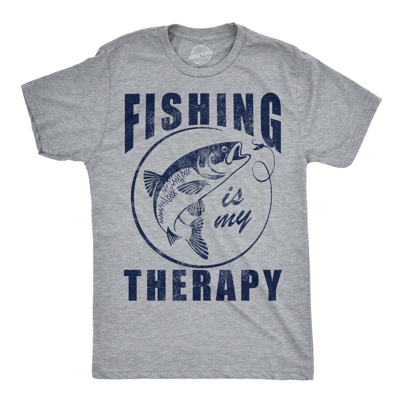 Mens Funny T Shirts Fishing Is My Therapy Sarcastic Fish Graphic Novelty Tee for gallery