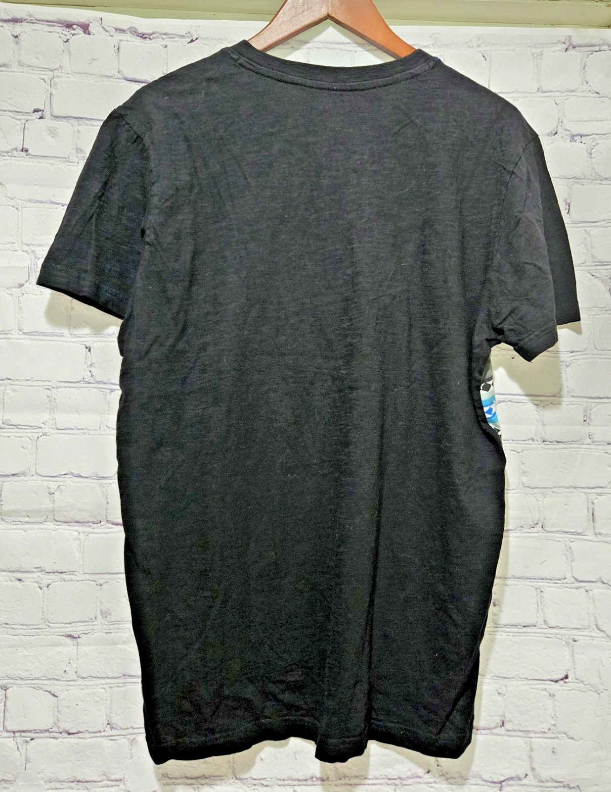 Carbon Mens Aztec Print Shirt Size L Short Sleeve Black Blue Button gallery