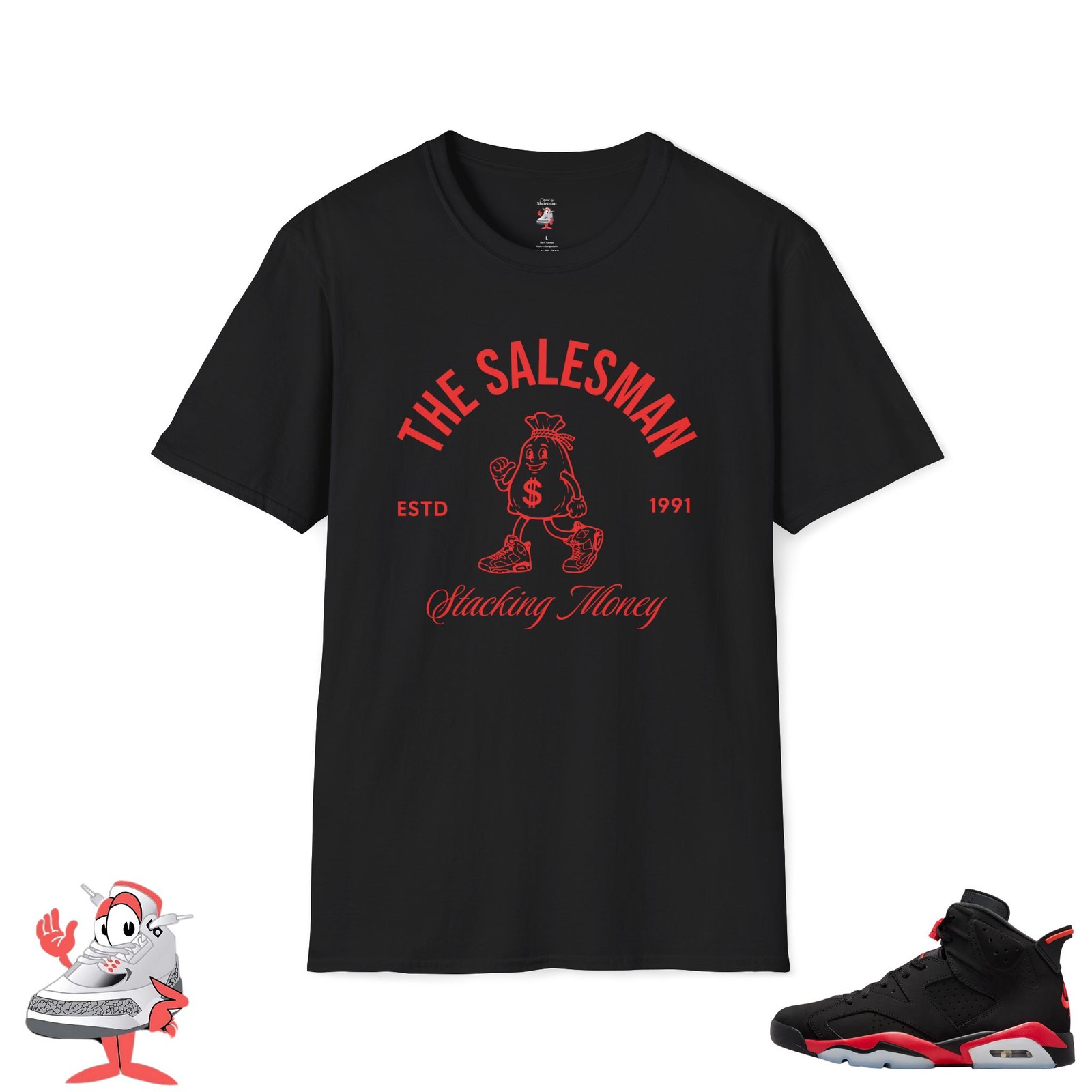 Matching Shirt For Air Jordan Retro 6 Reverse Infrared Salesman 2026 Release Tee