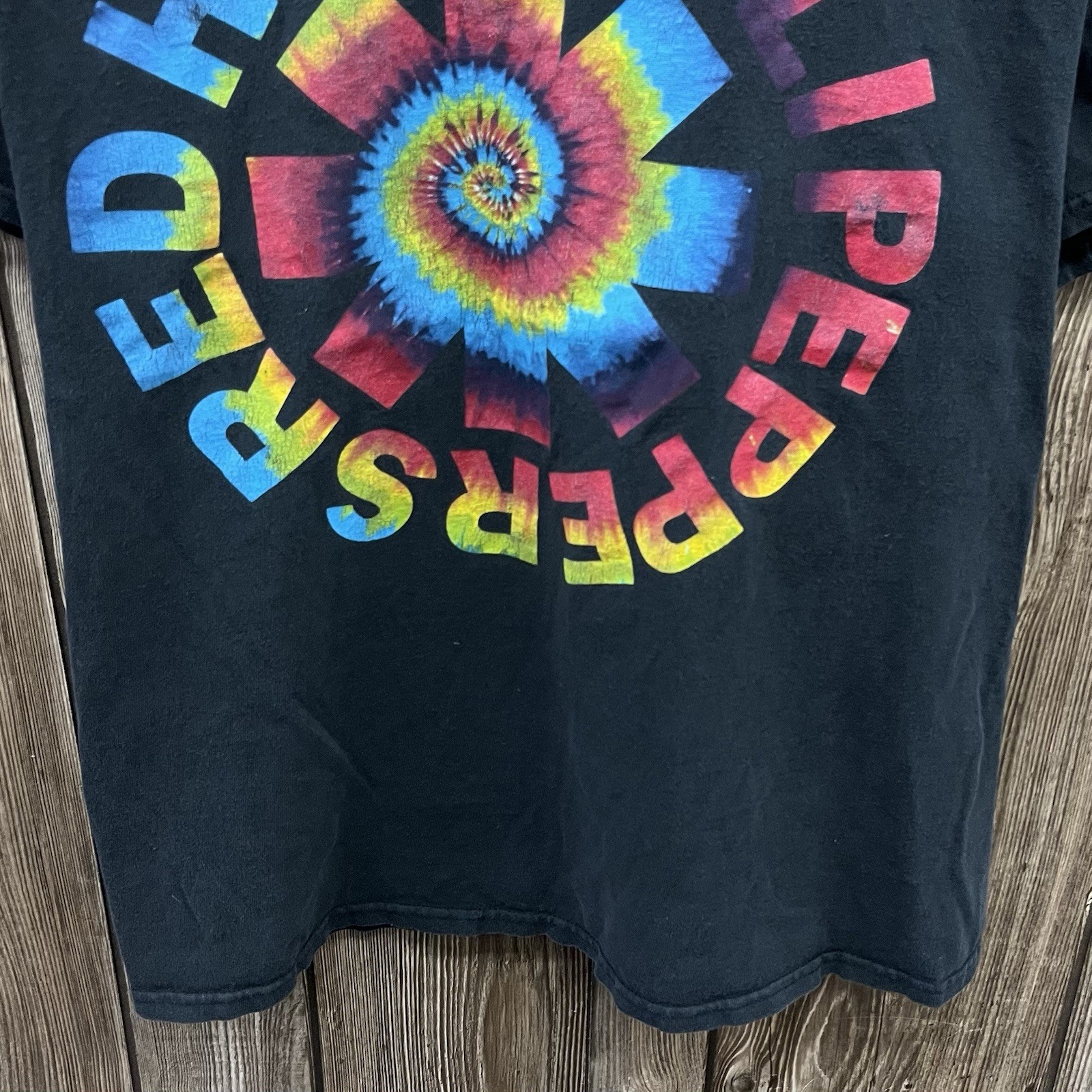 Red Hot Chili Peppers Multicolor Tie Dye Graphic Band Tee Shirt Black Mens Large gallery