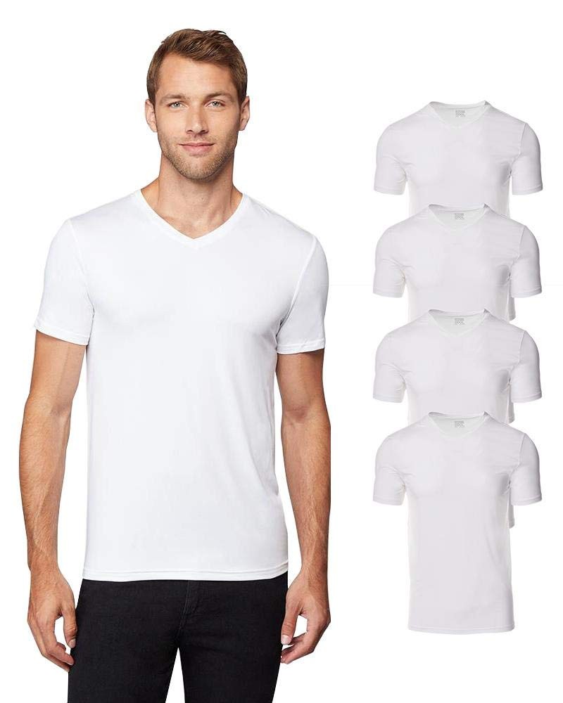 32 Degrees Mens 4 Pack Cool Quick Dry Active Basic Medium, White (4 Pack)